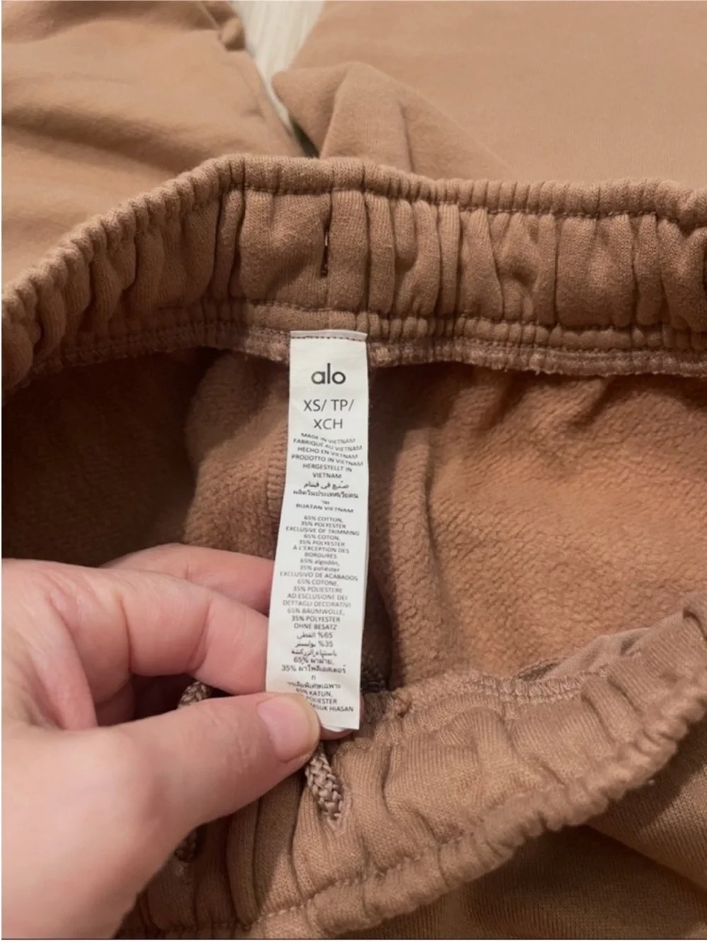 Alo Yoga Accolade Set Hoodie + Sweatpants Jogger Toasted Almond Tan Sz XS 2-4